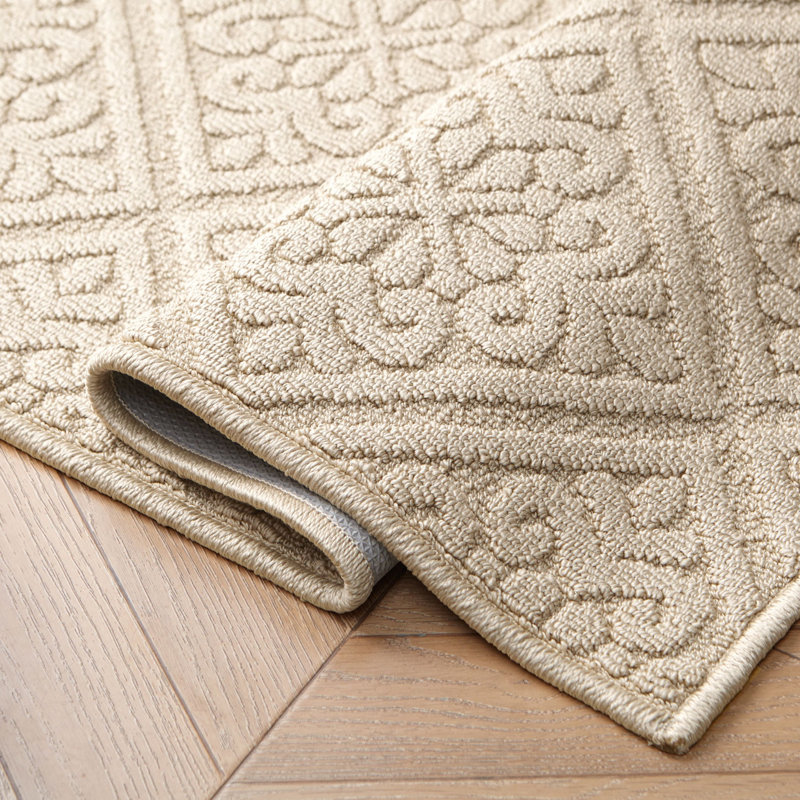 Austell Machine Woven Synthetic Area Rug in Beige, Runner 2'2" x 6', Beige