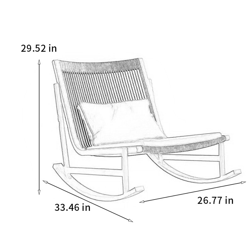 Chaise berçante ergonomique en aluminium robuste, Brun, Noir, noir, noir, noir