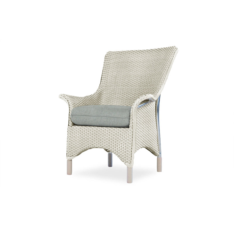 Mandalay Outdoor Dining Armchair, Linen, Flagship Lapis Sunbrella®