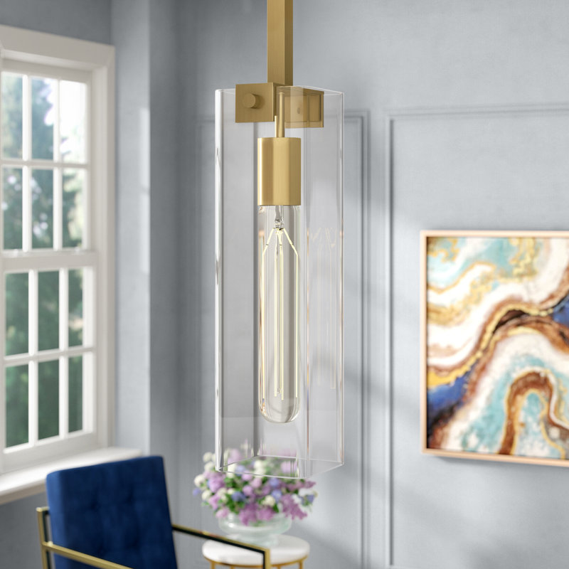 Winfield Warm Brass Glass Mini Pendant Light