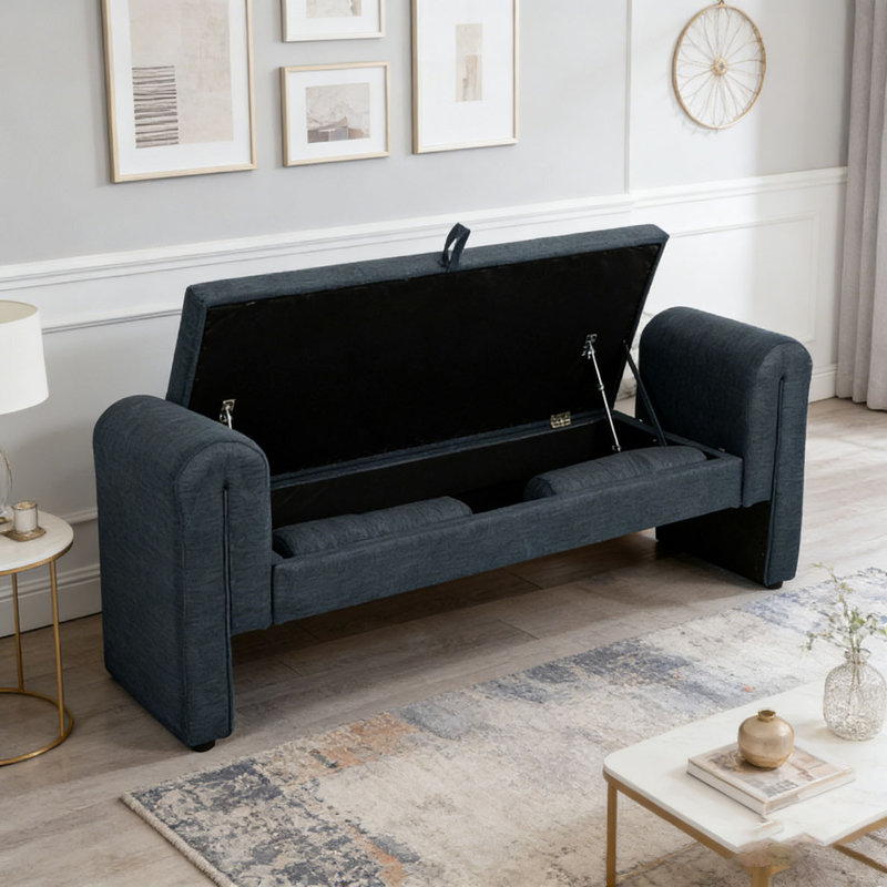 60-inch Bench, Dark Blue-storage