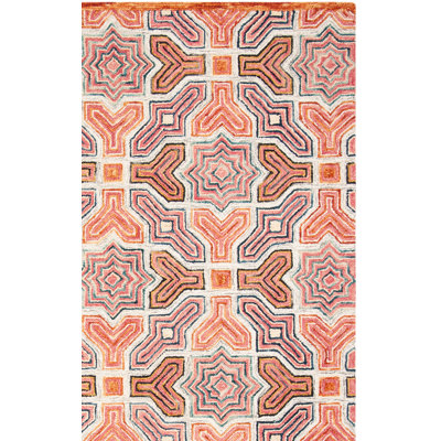 Tapis géométrique en laine touffeté à la main Deyoung