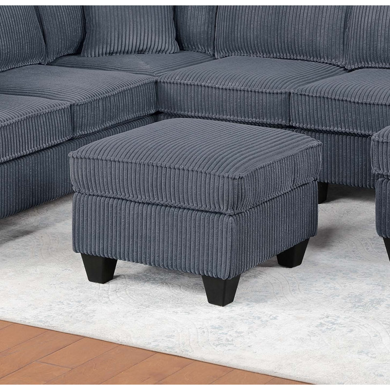 Causeuse Laf avec causeuse avec port USB et ensemble de conversation de style moderne 5 pièces, Velours côtelé gris foncé
