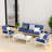 2 Pieces Aluminum Outdoor Armchair, Oversized Patio Couch, Modern Sofa All Weather Metal Furniture Set with 5.5" Cushions-70931375-70931380