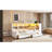 Twin XL to King Size Daybed with Two Storage Drawers, Storage Cabinets LED Light and USB Ports, White-129465689