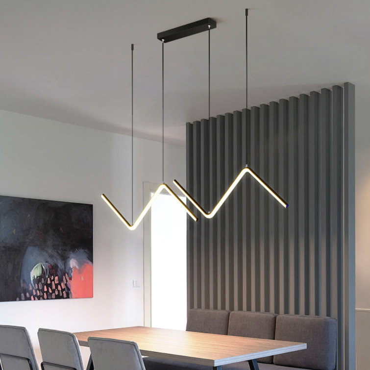 Yermolayeva 2 - Light Kitchen Island Linear LED Pendant with Rope Accents