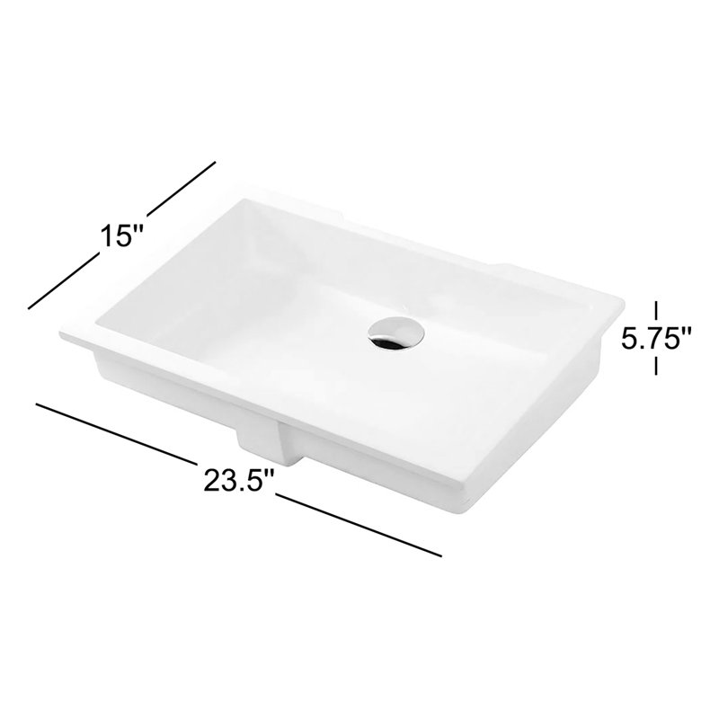 Kubista 23.62'' L Bathroom Sink, Gloss White