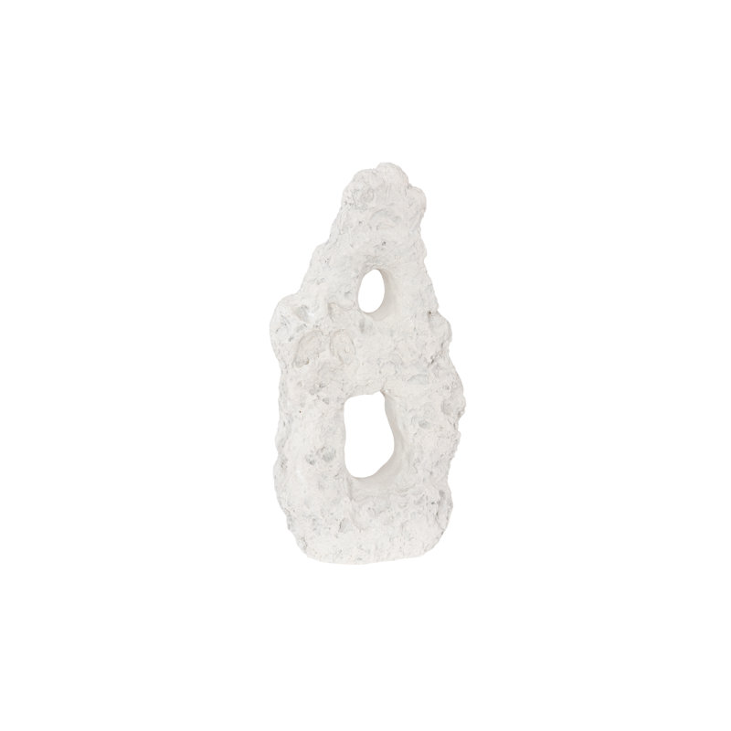 Cast Stone Table Top Sculpture, Double Hole