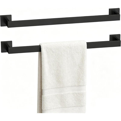 23.6 Inch Matte Black Bathroom Towel Bar Set