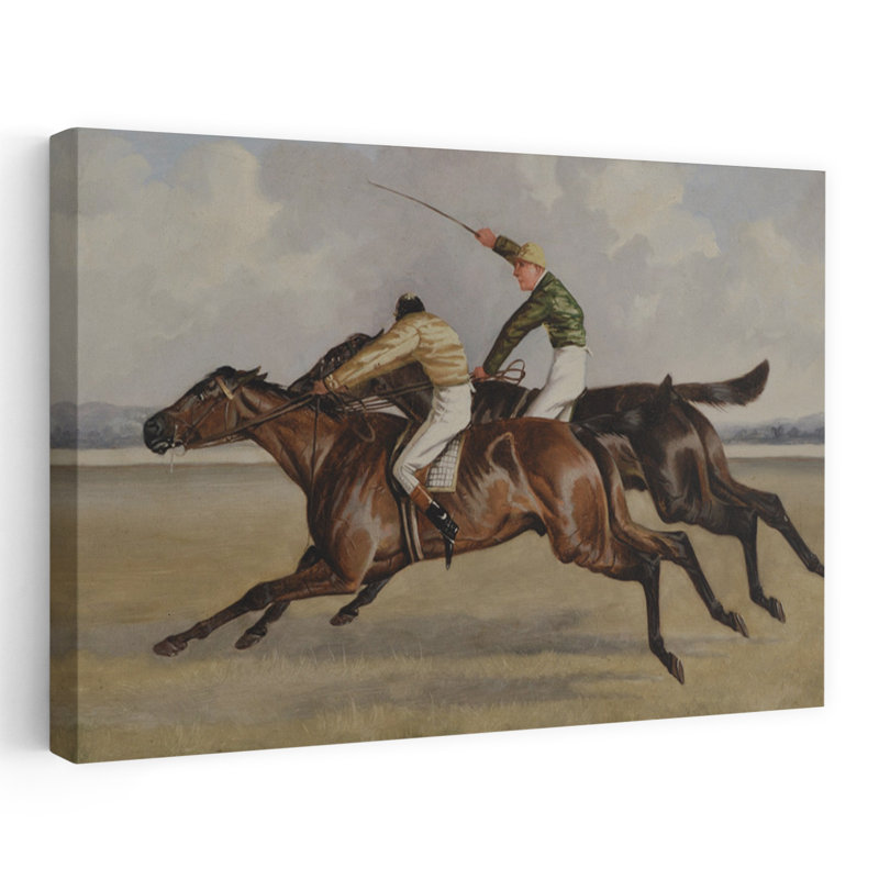 «Horse Race Finish Classic Contemporary Horse», reproduction d'art murale, H 32 po x l 48 po