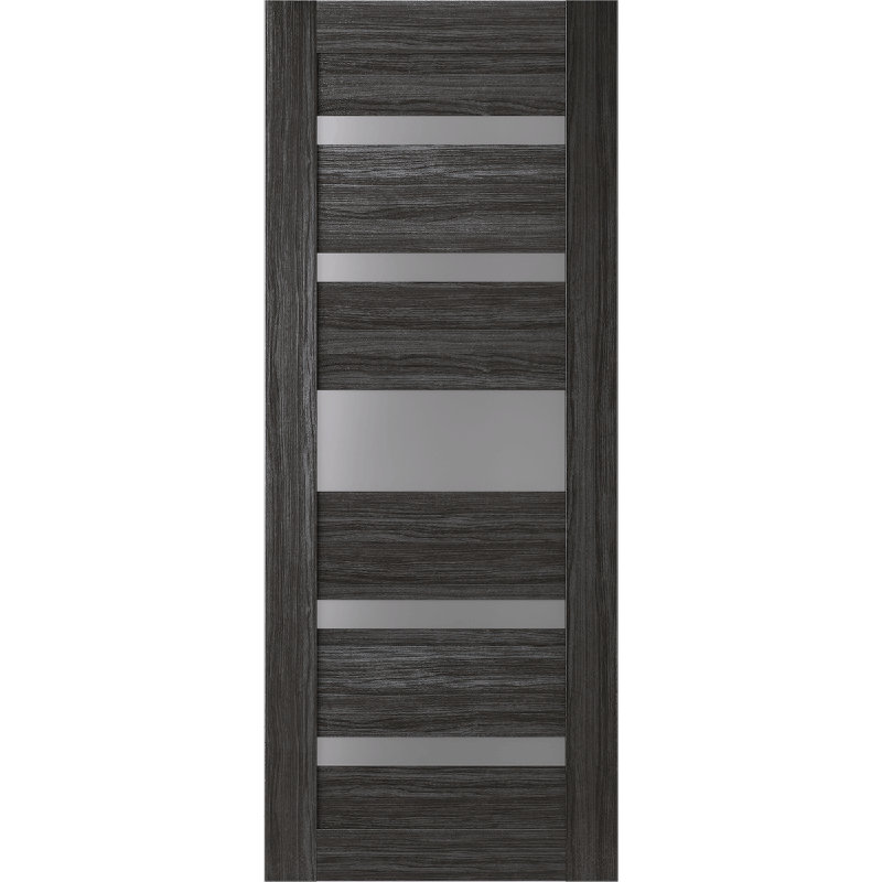 Panneau de porte standard en bois manufacturé et en verre Gina, 17,75 po x 83,23 po, Chêne gris