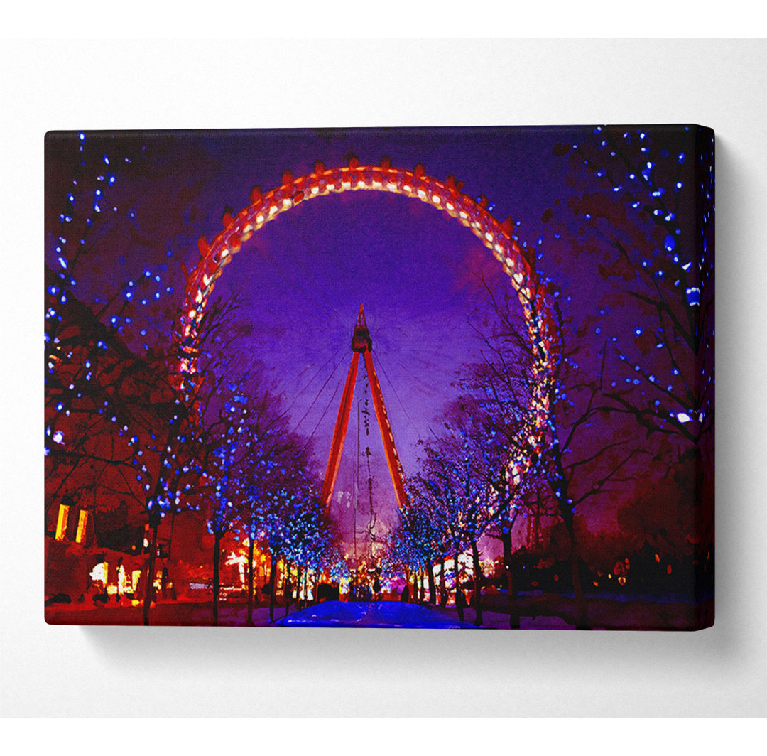 London Eye Night Lights - Kunstdrucke auf Leinwand - Wrapped Canvas