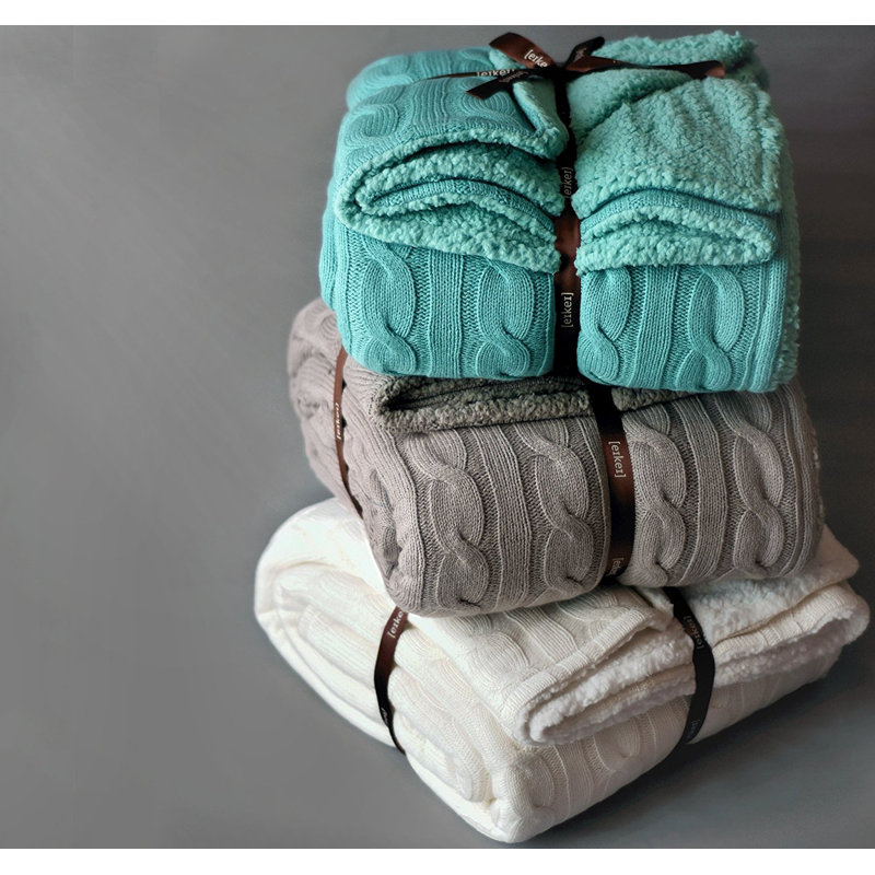 Cable Knit Throw Blanket