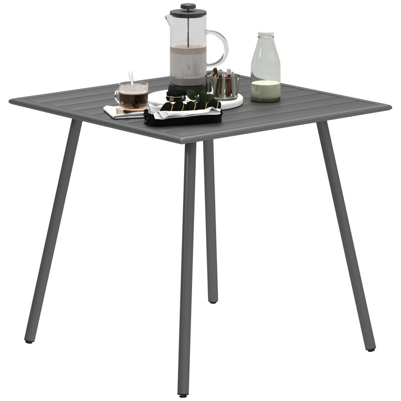 Square Steel Outdoor Patio Table - 80 cm W 80 cm D