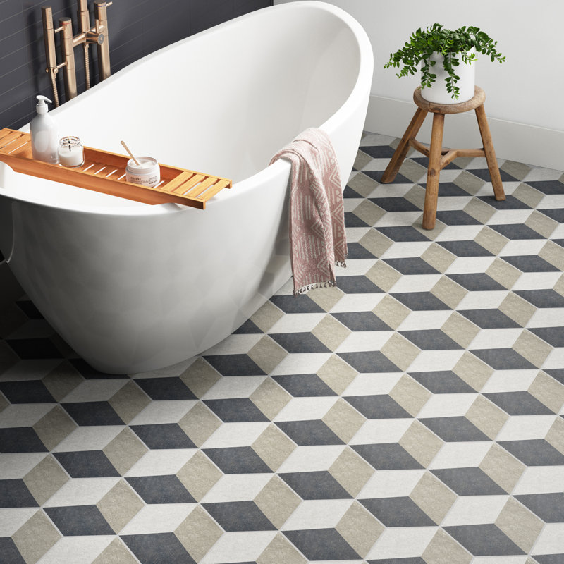 Carreau de sol en porcelaine à motif trafic 8,62 "x 9,87" Hex