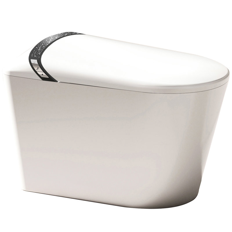 Elongated White Smart Toilet With Auto Open/Close Lid, Foot Sensor Function, 1.28 Siphonic Jet Flushing, Multiple Washing Modes, And Heated Seat For A Hygienic Bathroom