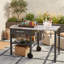 Chariot de cuisine pliable pour l'extérieur avec plateau de préparation en acier inoxydable, tiroir de rangement et tablette-133222353