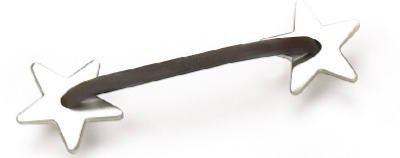 3" Texas Stars Pull Satin Nickel and Black Leather