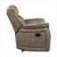 Fauteuil inclinable classique en bois massif en microfibre brun classique pour salon avec capitonnage vertical de style classique
