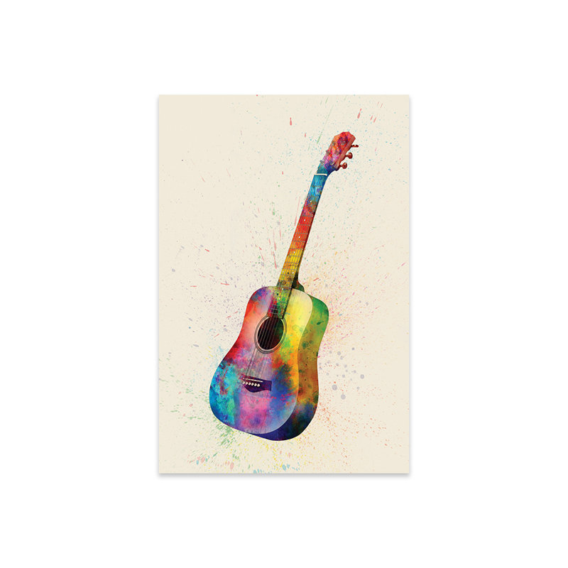 Impression de guitare acoustique sur verre acrylique