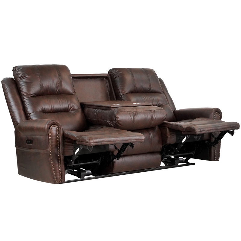 Nantes 81.5 " Faux Leather Sofa Power Reclining and Reclining
