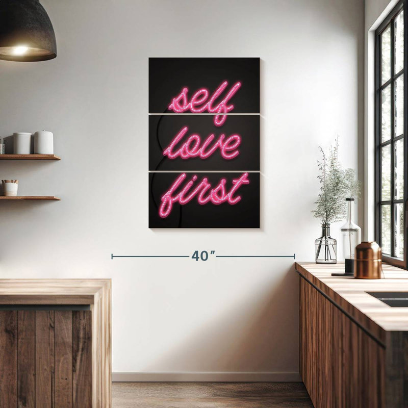Neon Self Love First, H 38 po x l 24 po