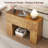 Farmhouse Wood Console Table With Unique Carved Water Ripple Design For Entryway-906237717
