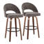 Ensemble de tabourets de bar de style Mid-Century avec revêtement en tissu et repose-pieds en métal-1185604857