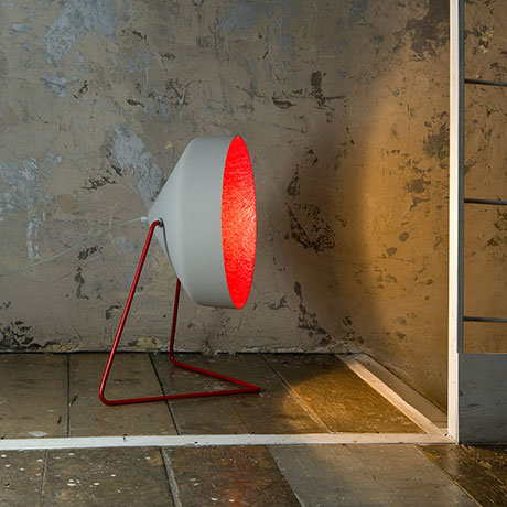 41cm Novelty Floor Lamp with Outlet, Grey/Red