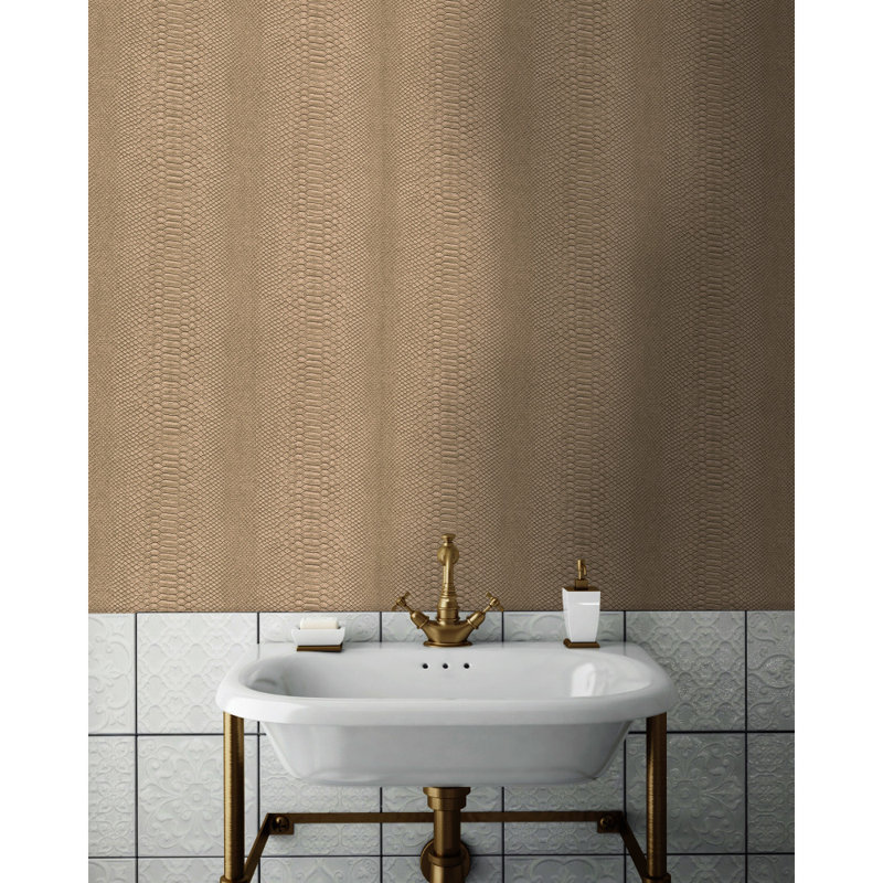 Rouleau de papier peint l 34,5 po x l 27,56 po piedmont cobra, Brun