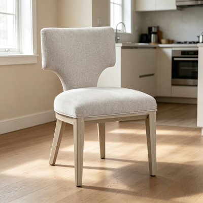Chaise d'appoint en lin et champagne