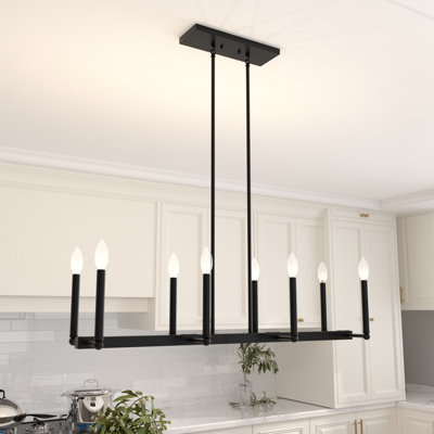 Lustre linéaire en acier à intensité variable à 8 lumières Marbleton certifié UL