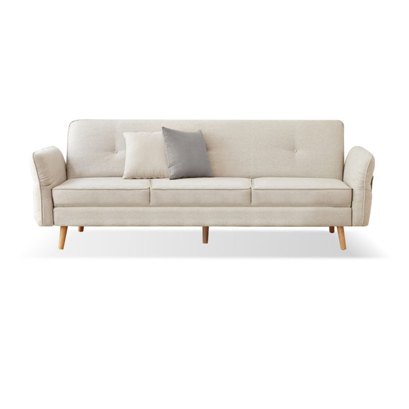Canapé modulaire blanc imitation coton et lin