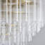 Woodland 12lt Pendant light Angled finished in Brass and Clear