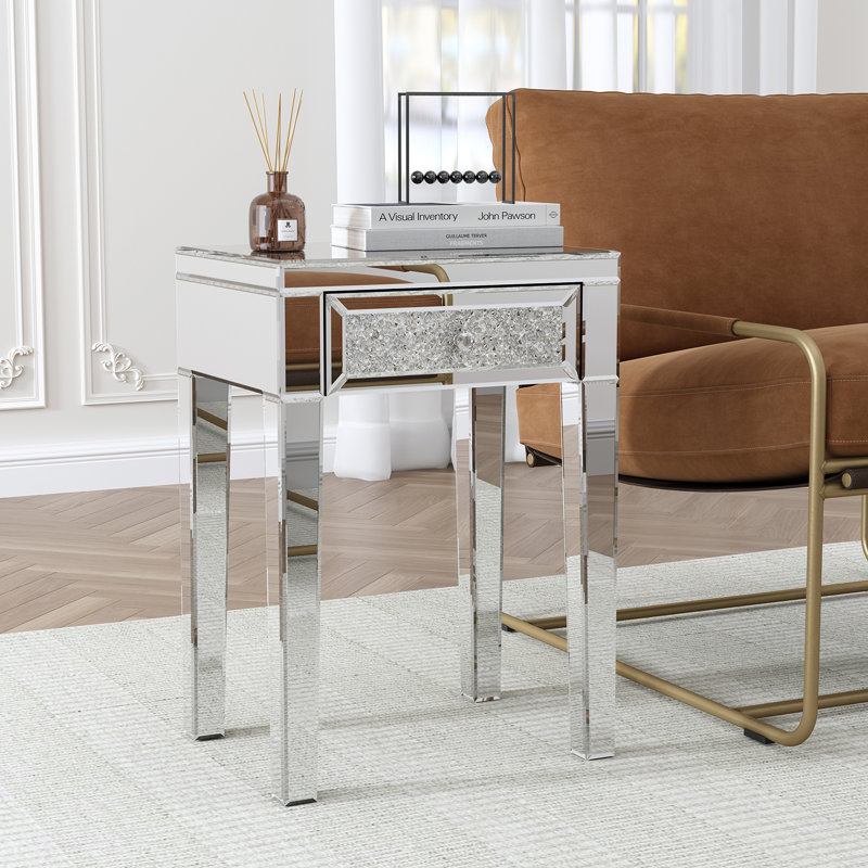 Amla Side Table Nightstand with Storage