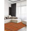 Tapis brun clair / orange / rouge en laine tissé à la main