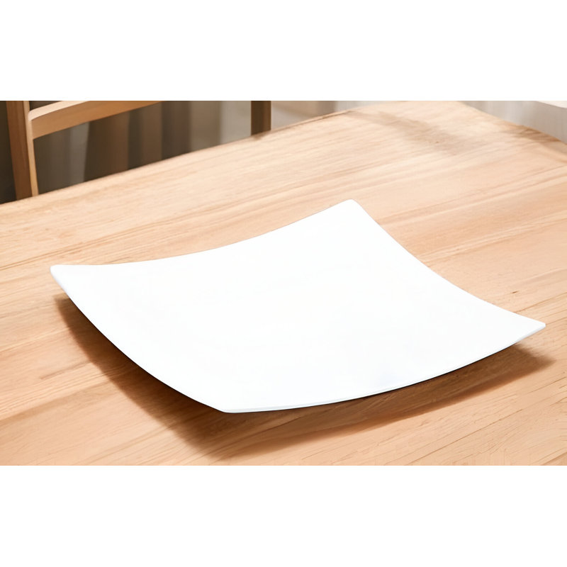 Plateau en porcelaine blanche carrée 13 po