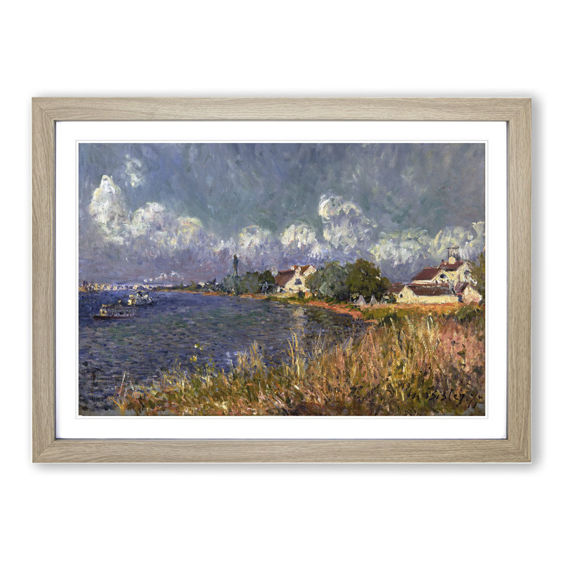 The Seine at Billancourt by Alfred Sisley - Framed Print, 27cm H x 36cm W x 2cm D, Oak Framed