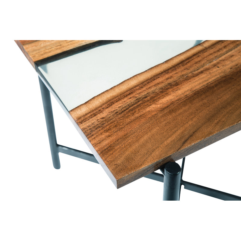 Table de bout rectangulaire en bois massif de 22 po Kinden