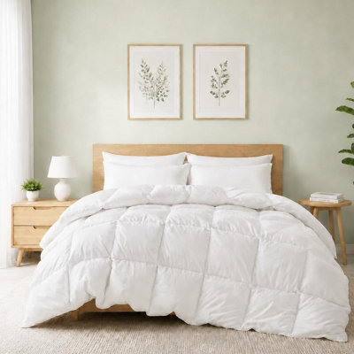 Couette en duvet d'oie toutes saisons, édredon très grand en fibres