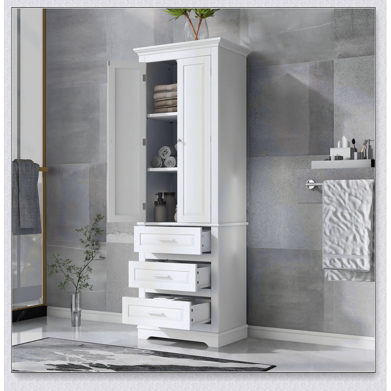 Grande armoire de rangement avec trois tiroirs pour salle de bain / bureau