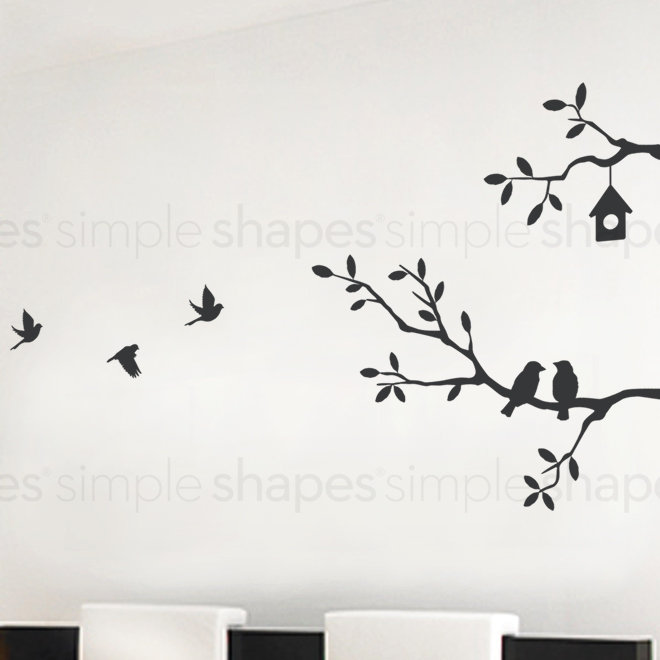 Décalcomanie murale oiseaux et branches, Grand