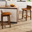 24.5" Counter Height Bar Stools With Footrest Solid Rubber Wood Legs-1019395567