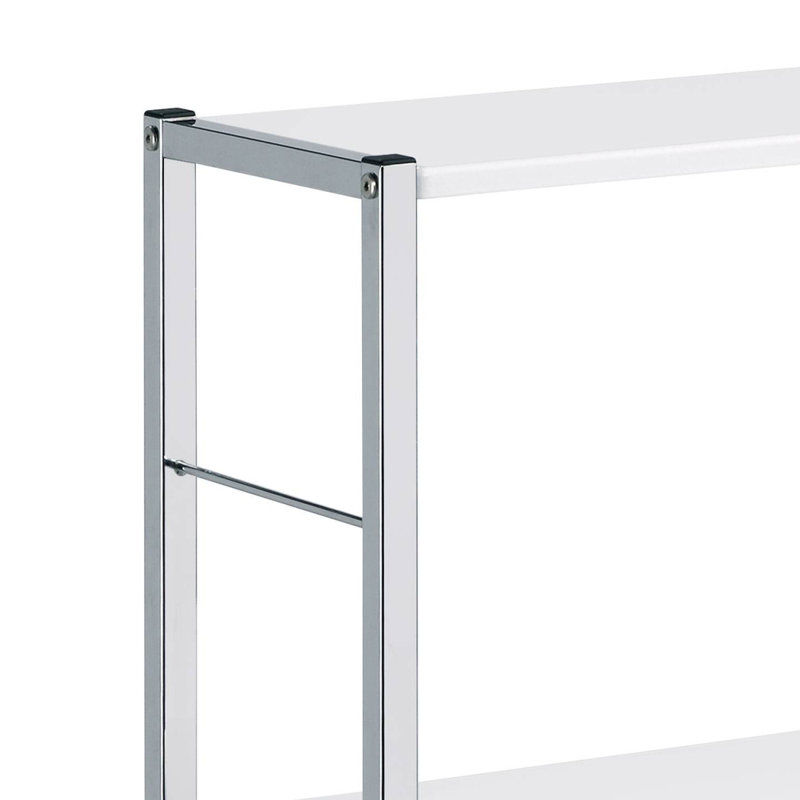 Bibliothèque blanche et chrome 4Tier, Blanc