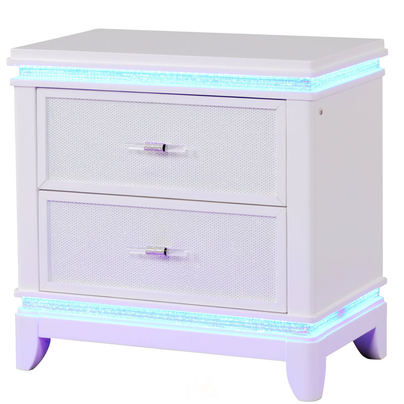 Table de chevet Opium blanc laiteux