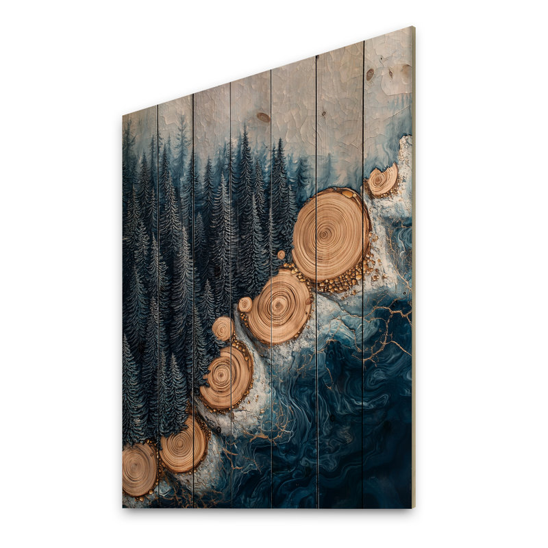 La veine de cristal de la forêt S - Décoration murale en bois forêt - sur bois de pin naturel, H 20 po x l 10 po x P 0,78 po