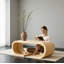 Table basse 47,24 "courbée avec base courbée-1810332881