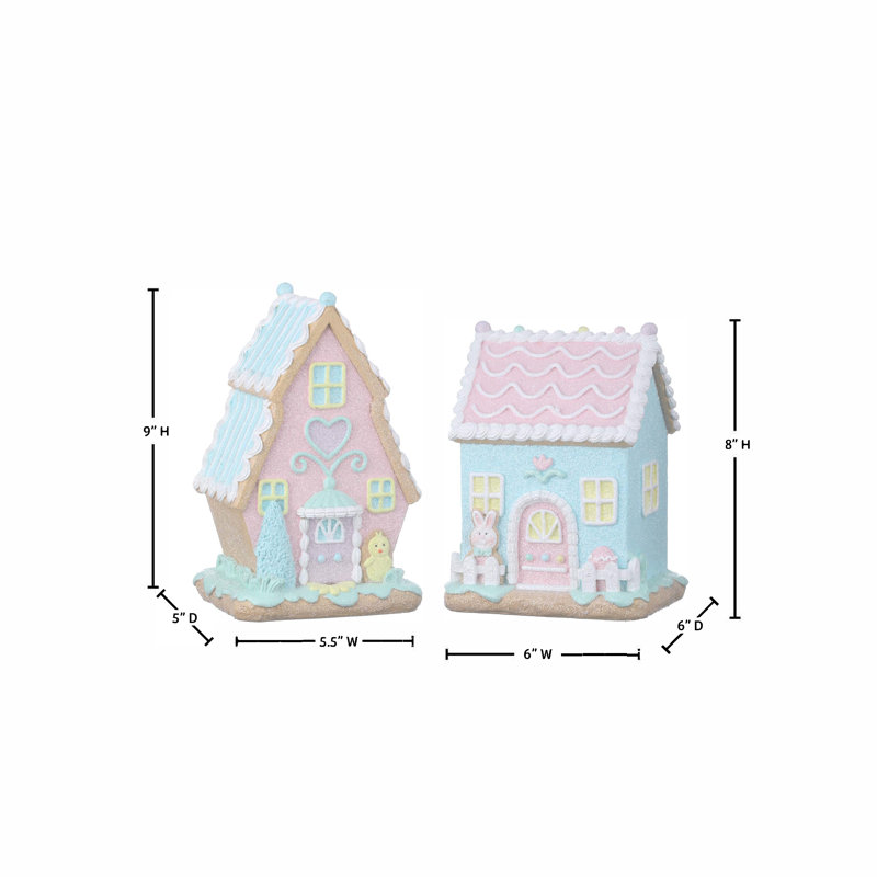 Maison de Pâques en résine 8-9 "