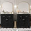 Meuble-lavabo noir de 60 po avec lavabos doubles en céramique, tablette réglable, portes à fermeture silencieuse, tiroir rabattable - meubles paisibles, coin tranquille-899825578