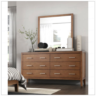 Transitional Bedroom Furniture  Dresser of 6x Drawers  Wooden
